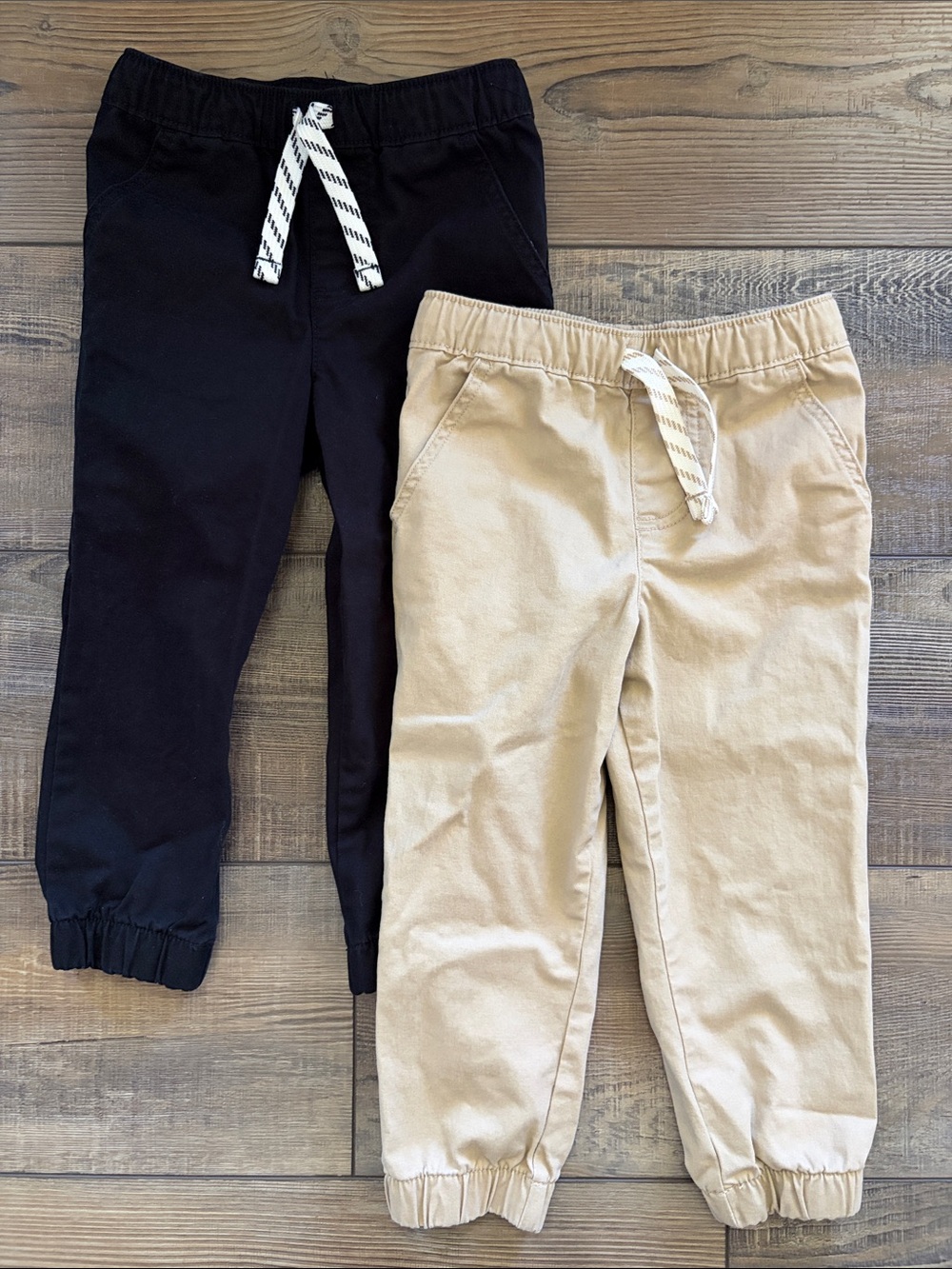 Garanimals Black & Khaki Elastic Waist Jogger Set